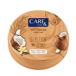 [6222042300144] كير اند مور كريم جليسرين - Care &amp; More Glycerin Cream (75ml, جوز هند)