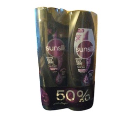 صانسيلك شامبو + بلسم للشعر الاسود خصم 50% - Sunsilk Shampoo &amp; Conditioner Black Hair Offer 50% (350ml)
