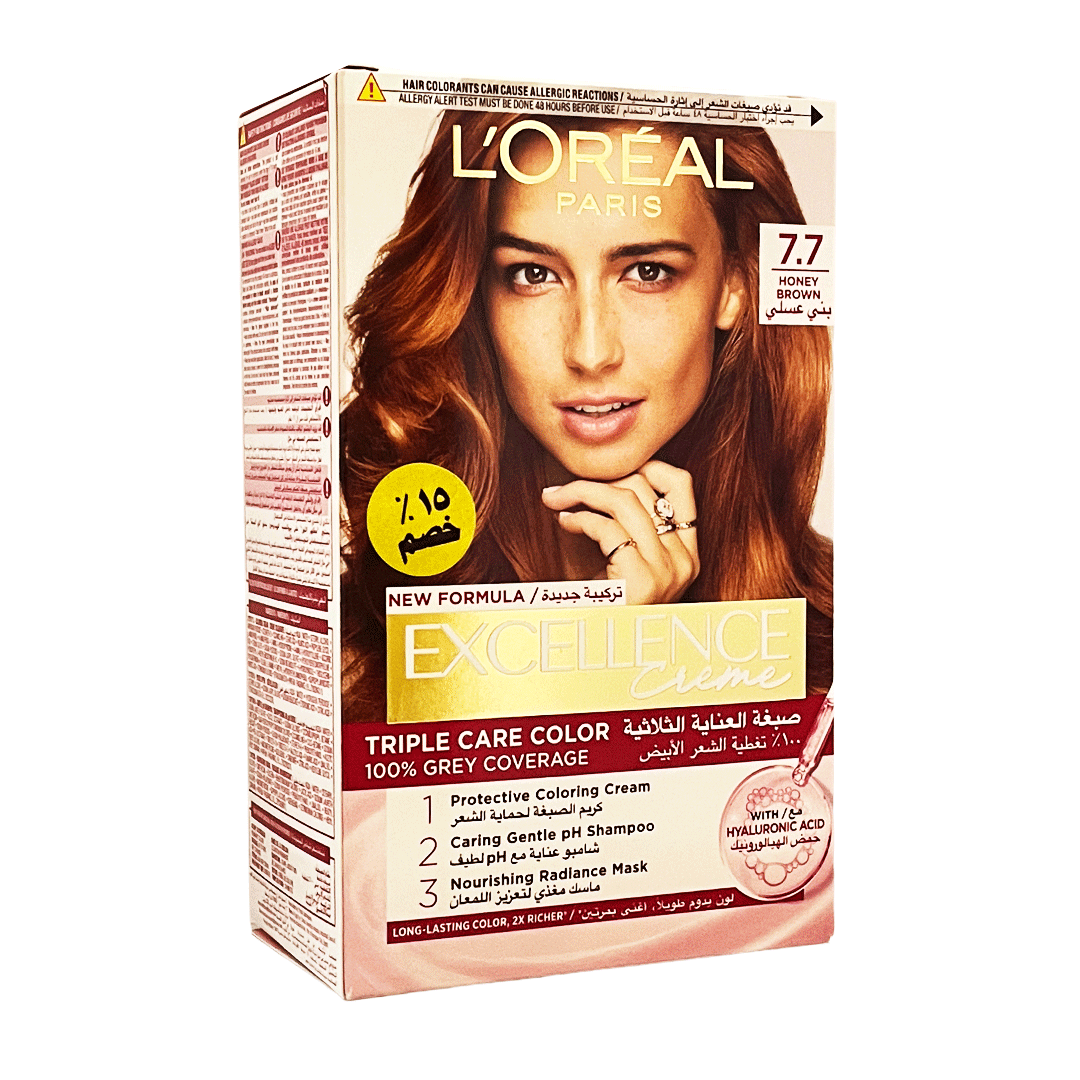 لوريال صبغة اكسيلنس 7-7 بنى عسلى - Loreal Color Excellence 7-7 Marron Miel Offer 15% (بنى عسلى 7-7)