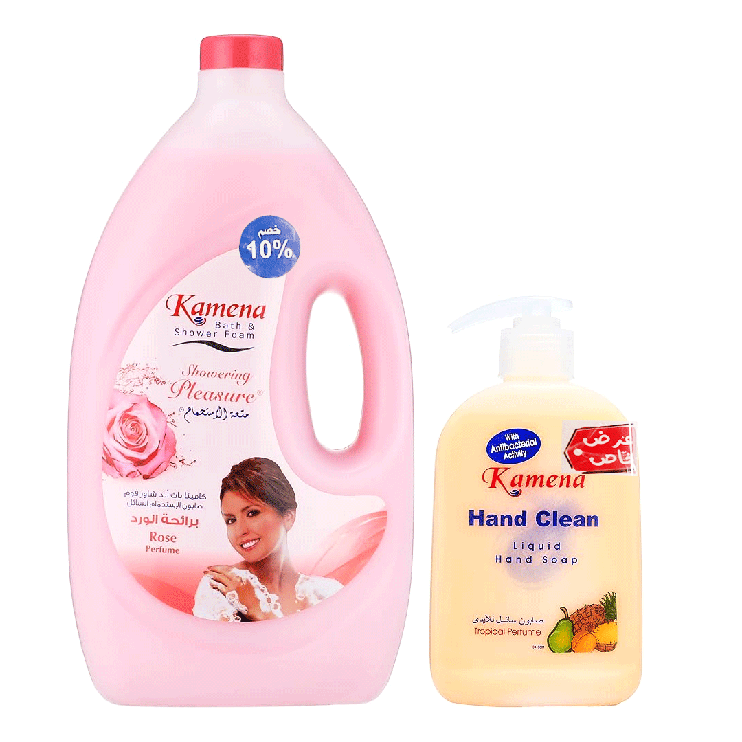 [6223000916452] كامينا شاور ورد + هاند ووش خصم 10% - Kamena Shower Rose + Hand Wash Offer 10% (3.3L+250ml)