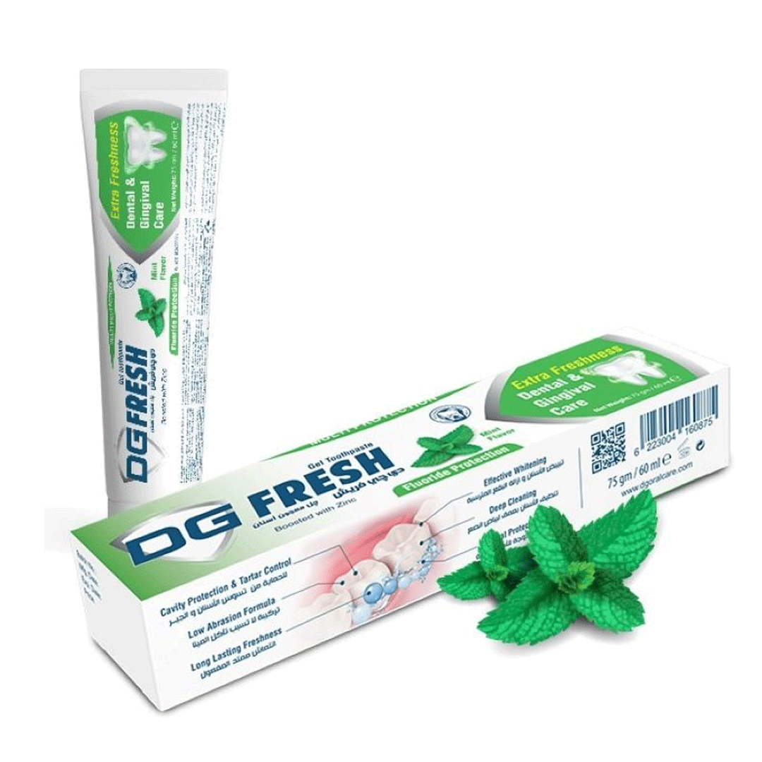 دى جى فريش معجون اسنان نعناع - DG Fresh Toothpaste Mint (60ml)